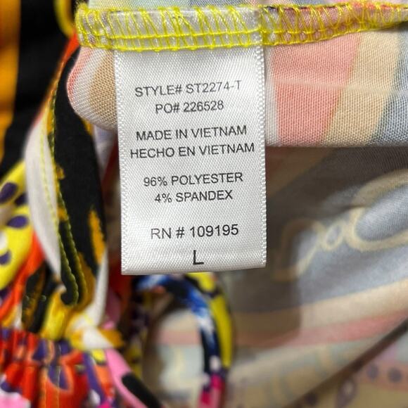 JULIA BY LOVE J Y2K Cropped Cinch Top Size L Festival Animal Print Funky Club - Picture 7 of 10